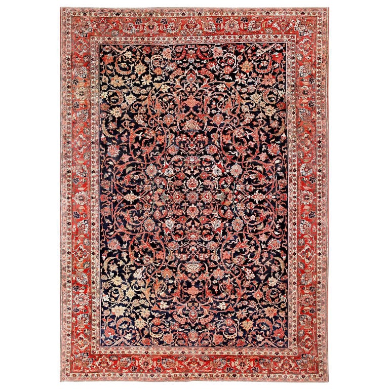 Vintage Navy Color Persian Bidjar Rug For Sale at 1stdibs