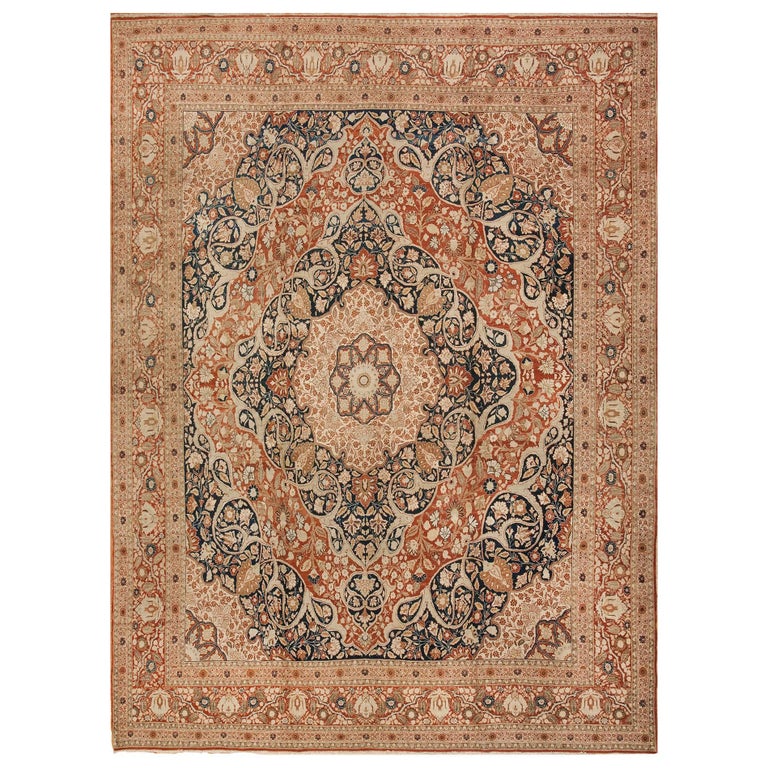 Haji Jalili Antique Tabriz Persian Carpet For Sale at 1stdibs