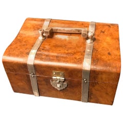 A Burr Walnut Box with Silver Mounts
