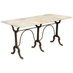 19th Century French Marble-Top Pastry Table or Console Table