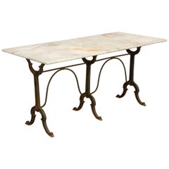 table de pâtissier ou console en marbre français du 19ème siècle