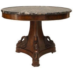 French Empire Mahogany Carved Center Table