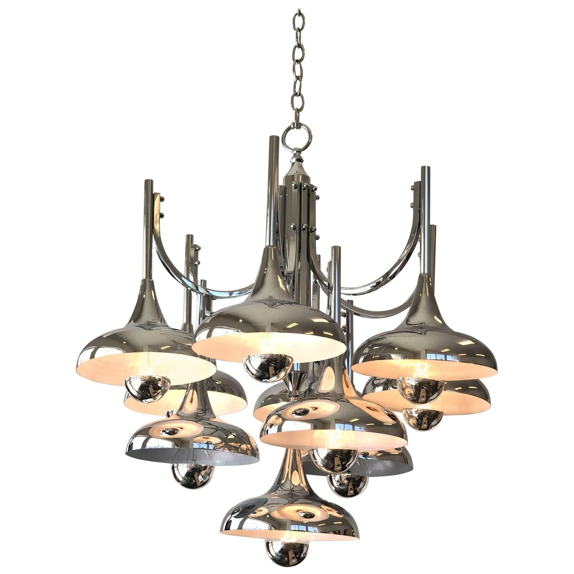 Chrome Hanging Chandelier by Lightolier