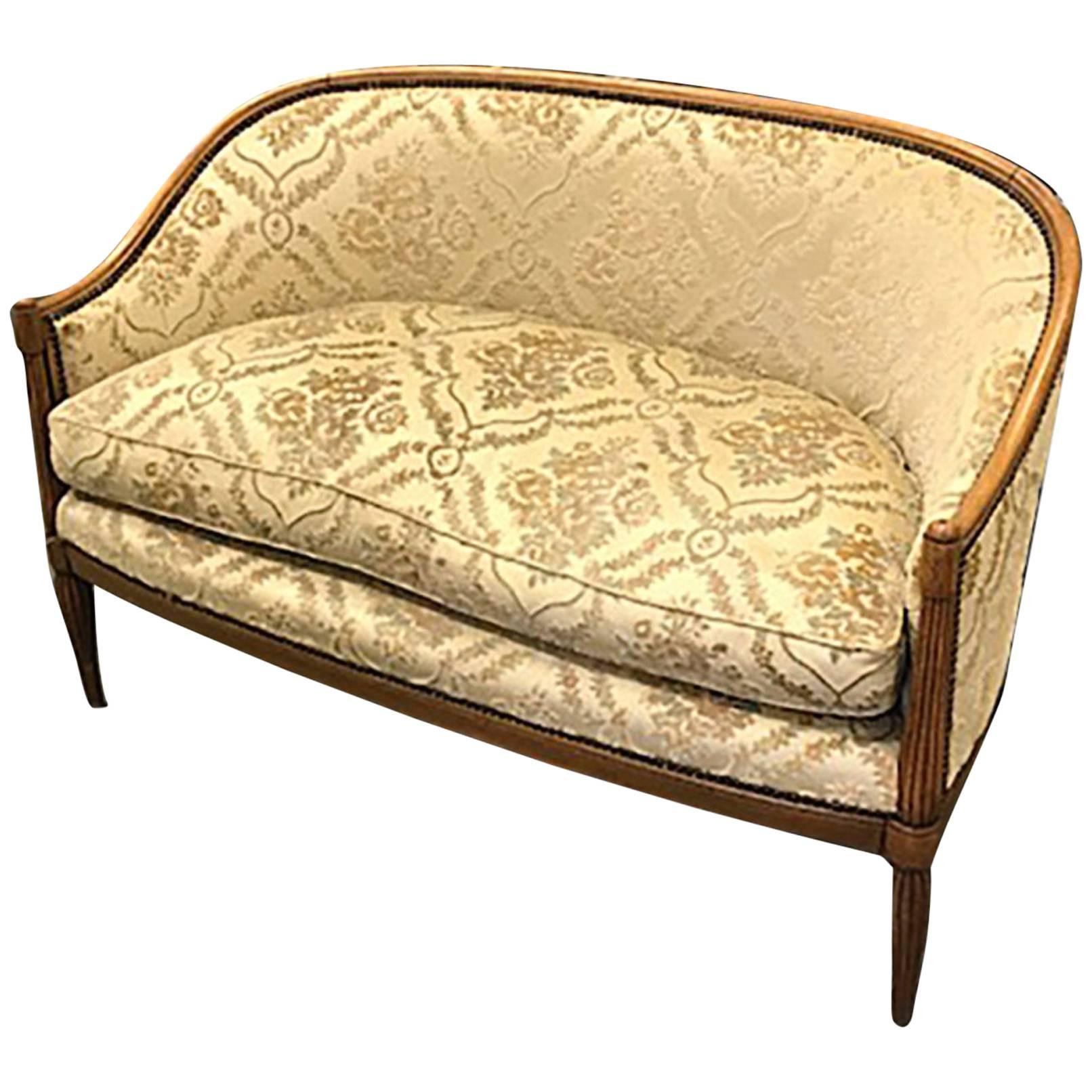 Late 19th Century French Canapé with Silk Upholstery For Sale