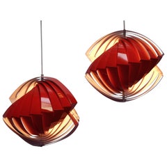 Retro Stunning 'Conch Shell' Lamp in Red < Designed by Louis Weisdorf
