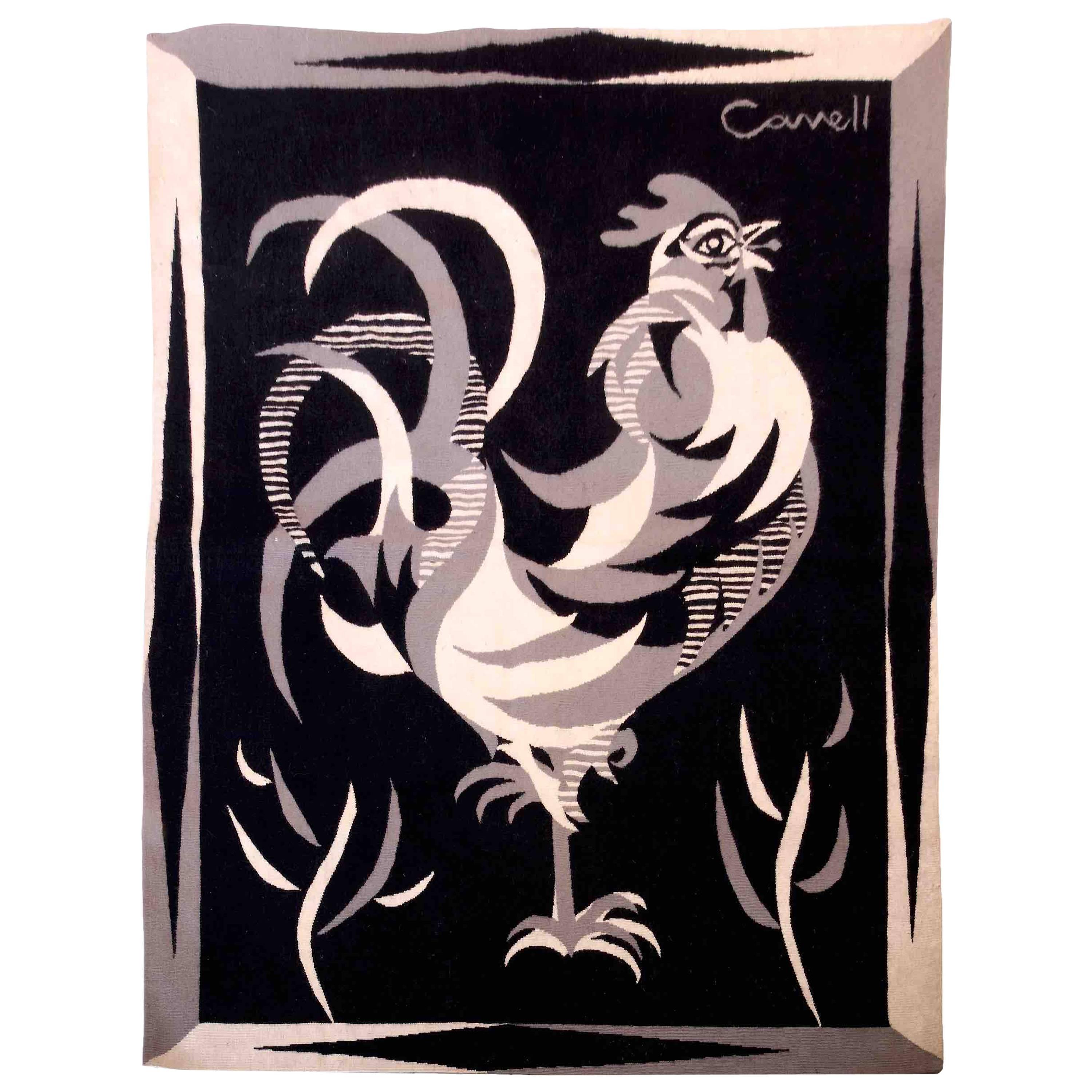 Marc Cavell - Tapestry Representing a Rooster, France, 1950 For Sale