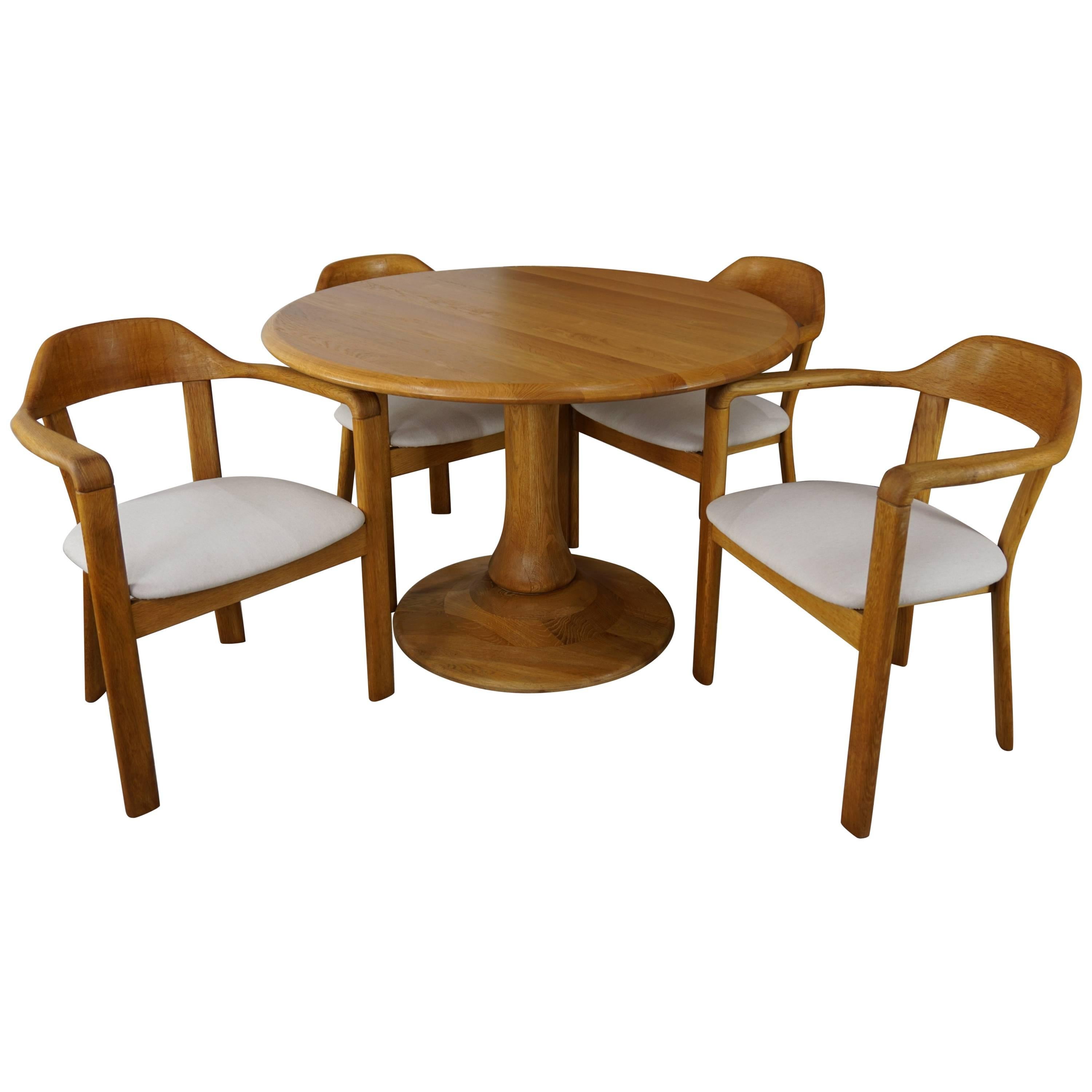 Scandinavian Style Solid Oak Dining Set