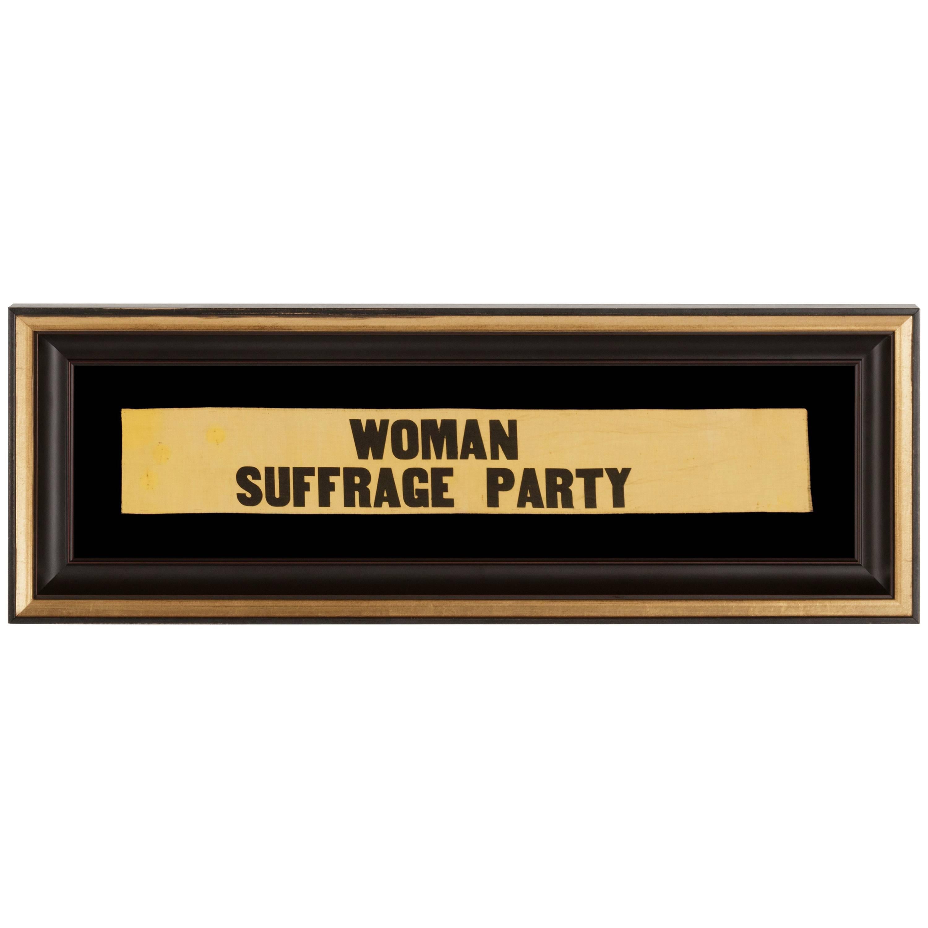 Yellow Suffragette Ribbon Made for Carrie Chapman Catt's "Woman Suffrage Party"