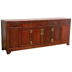 Chinese Carved Rosewood Buffet Sideboard Cabinet