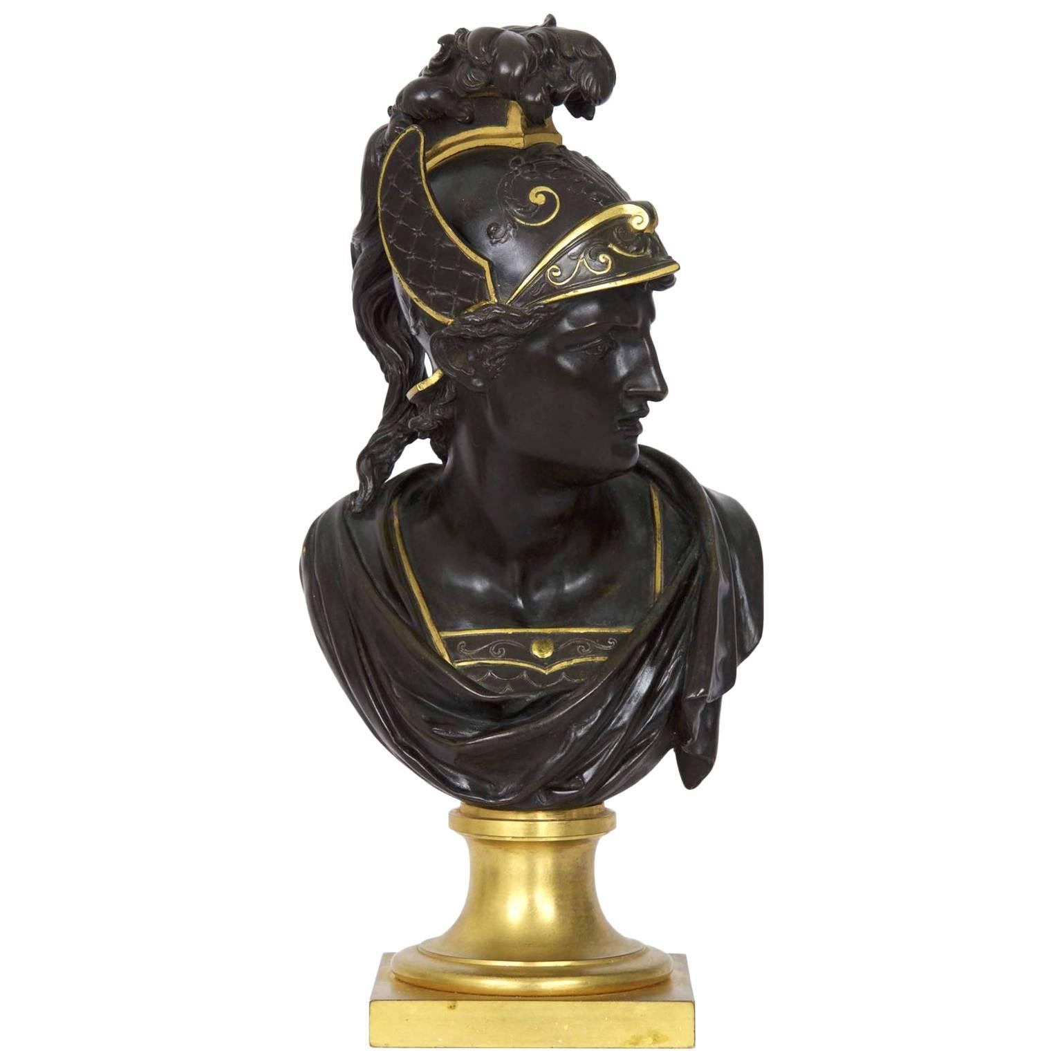 19th Century Grand Tour Bust Bronze Sculpture of Mercury or Hermes