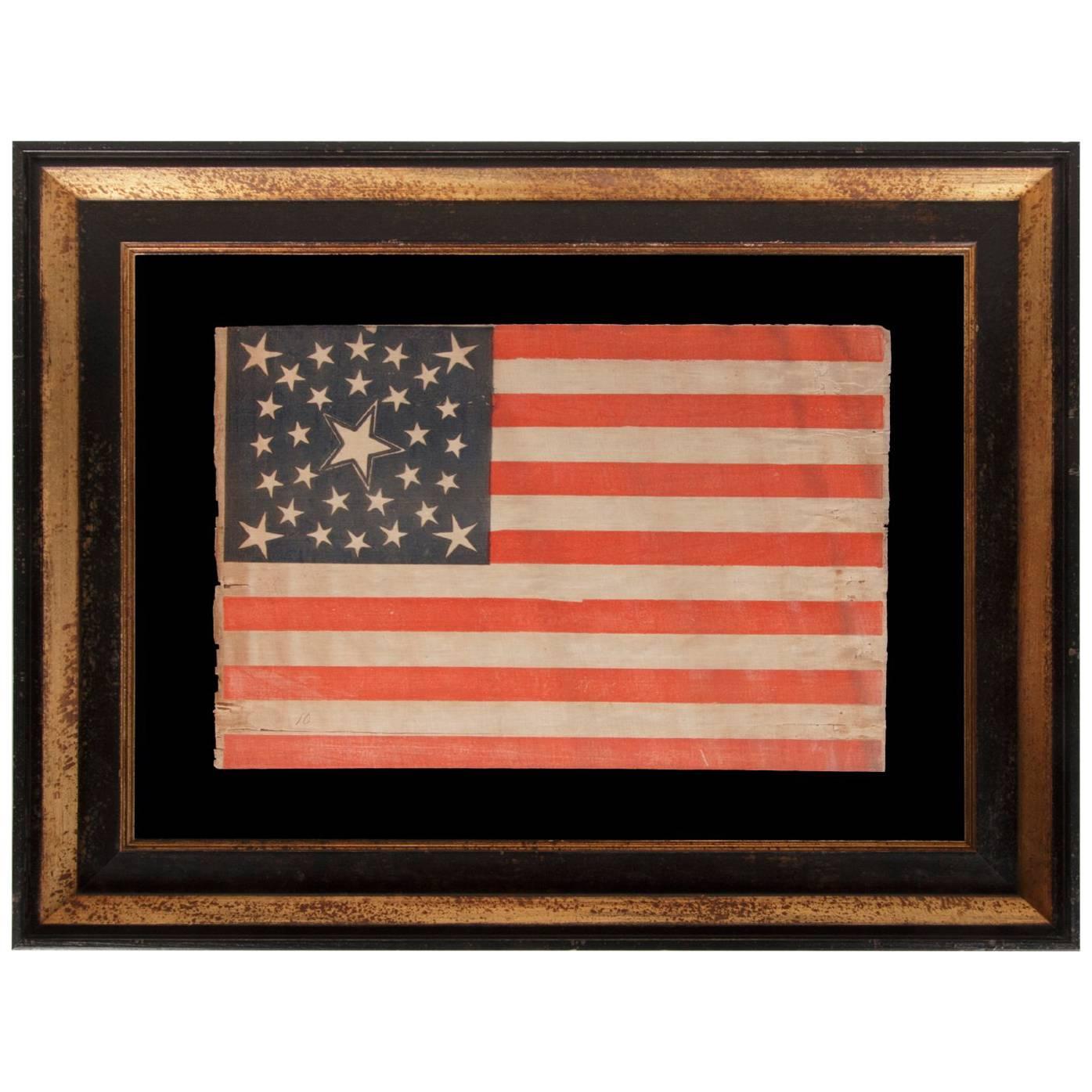 30 Stars on an Antique American Flag of the Pre-Civil War Era