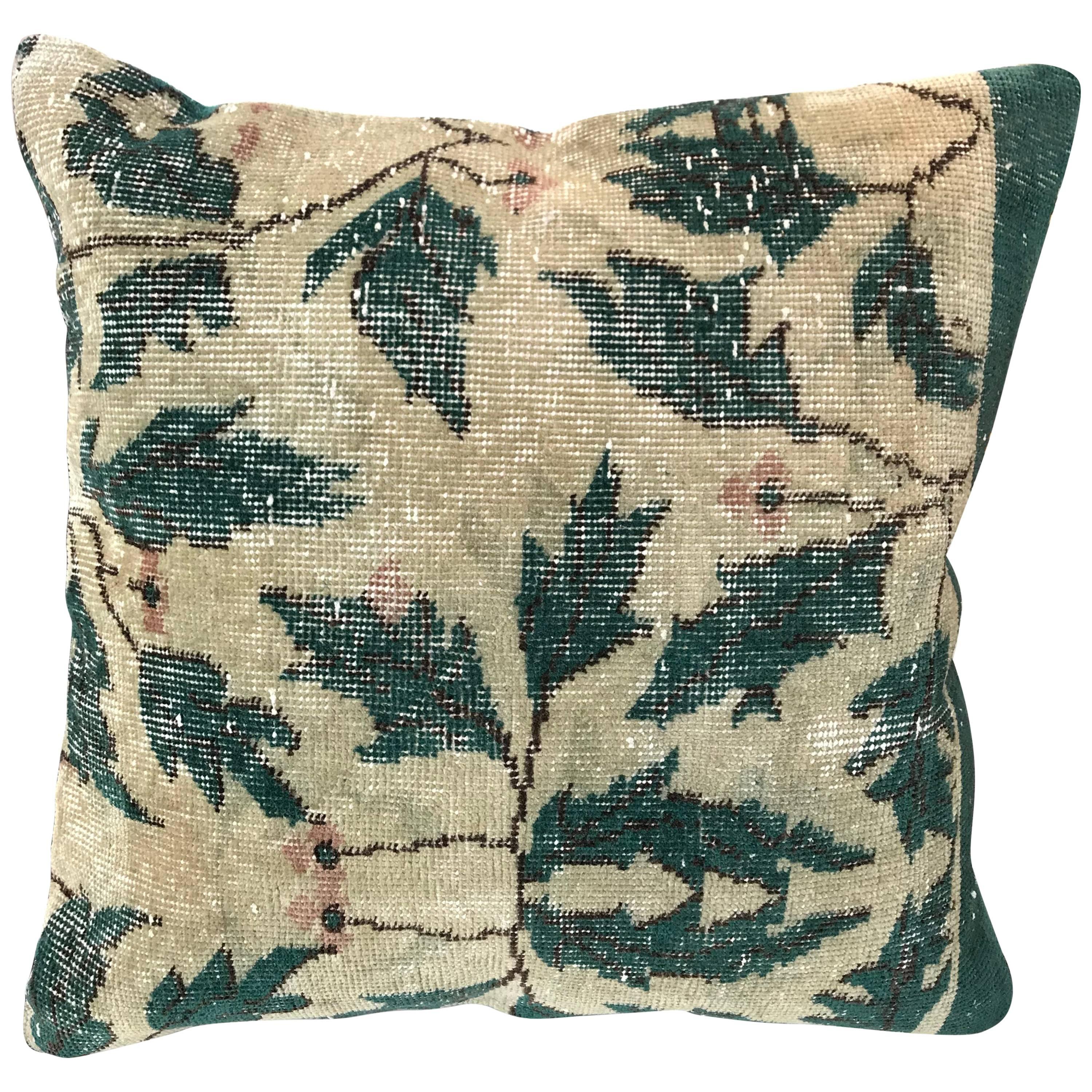 20th Century Turkish Rug Fragment Pillow For Sale