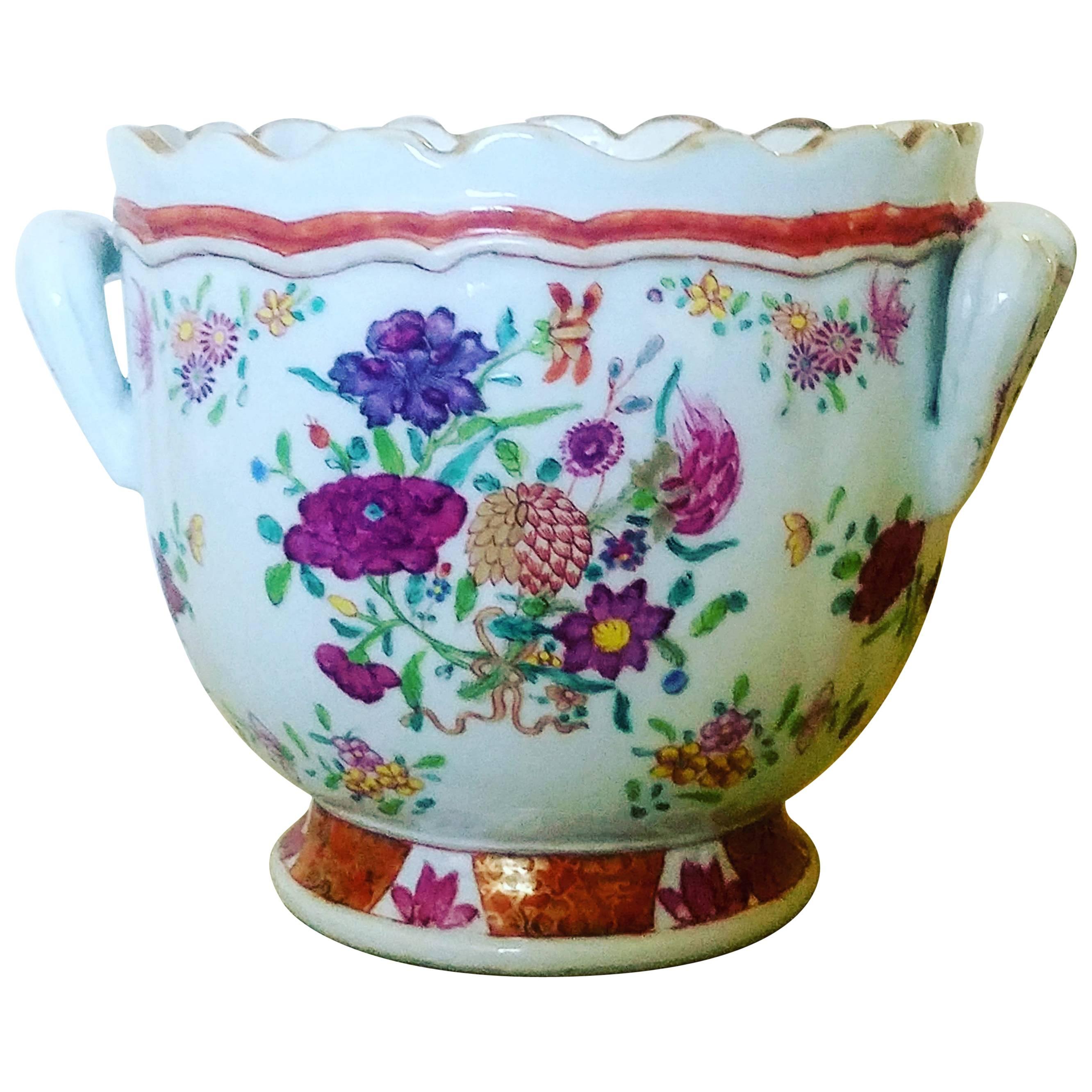 Chinese Export Famille Rose Porcelain Wine Cooler, circa 1765