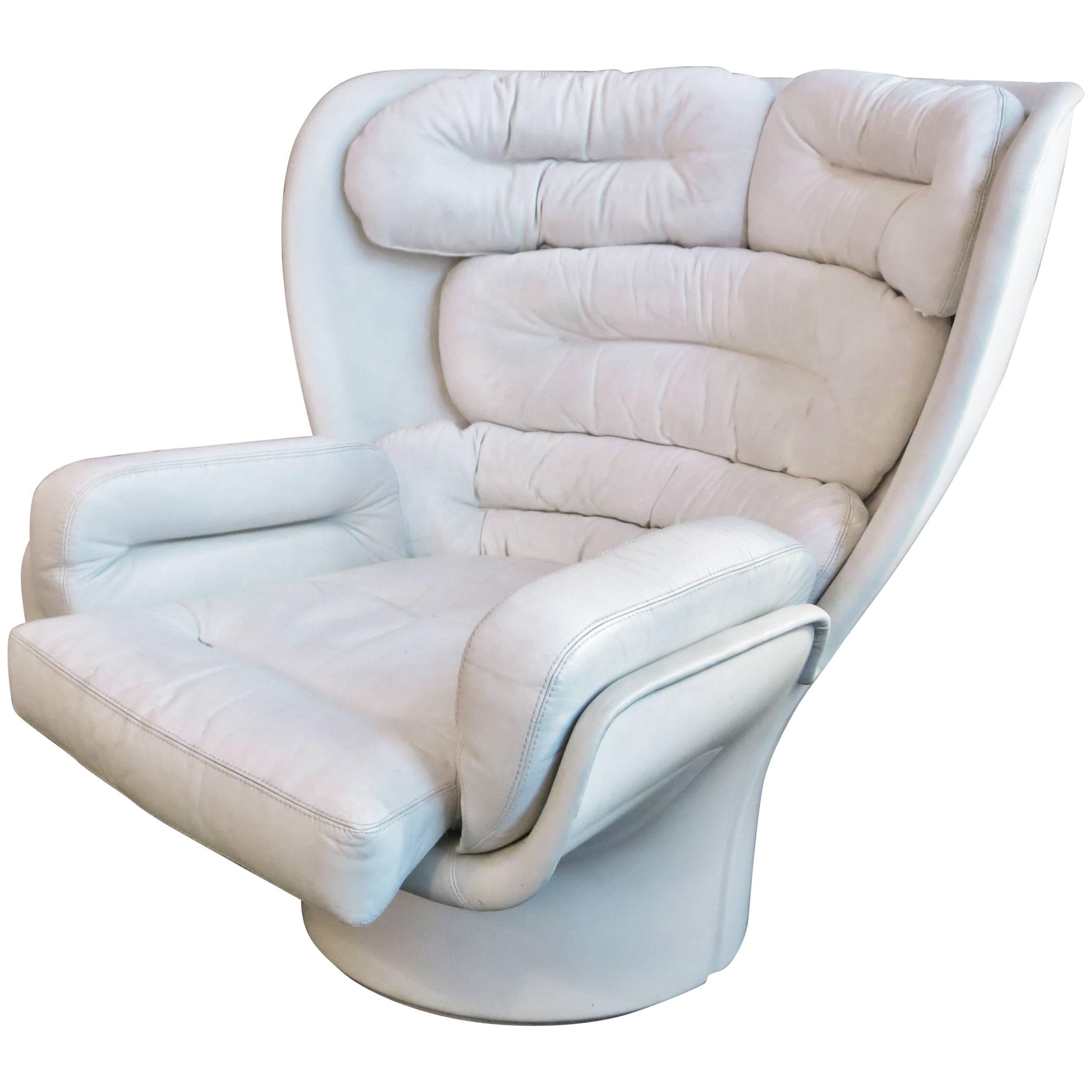 Joe Colombo White Elda Lounge Chair
