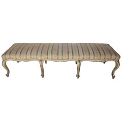 18th Century French Louis XV Painted Banquette or Bench