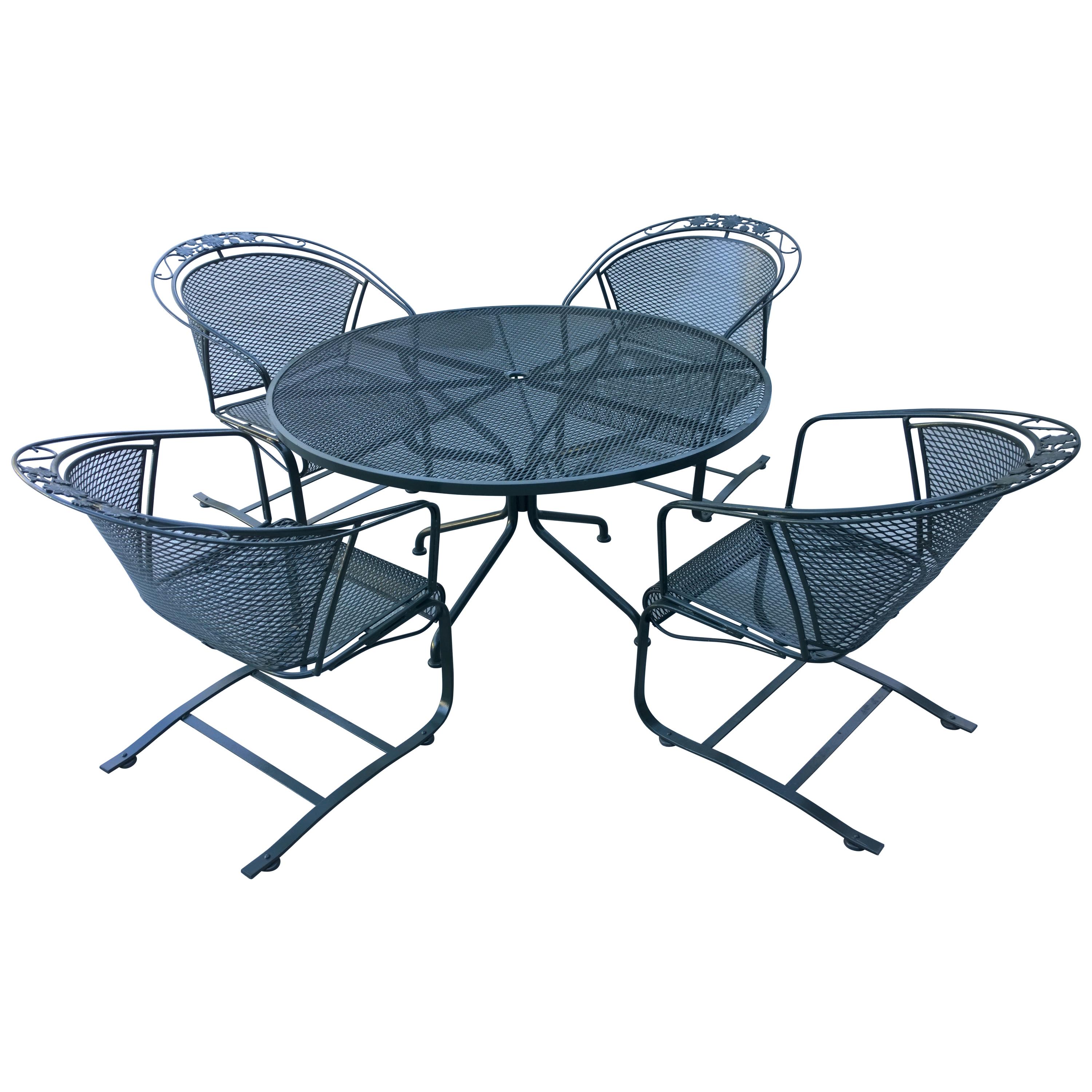 Mid-Century Modern Russell Woodard Arnold Palmer Patio Set of 4 Chairs and Table
