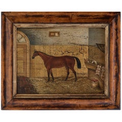 Oil Painting of a Racing Horse, circa 1840