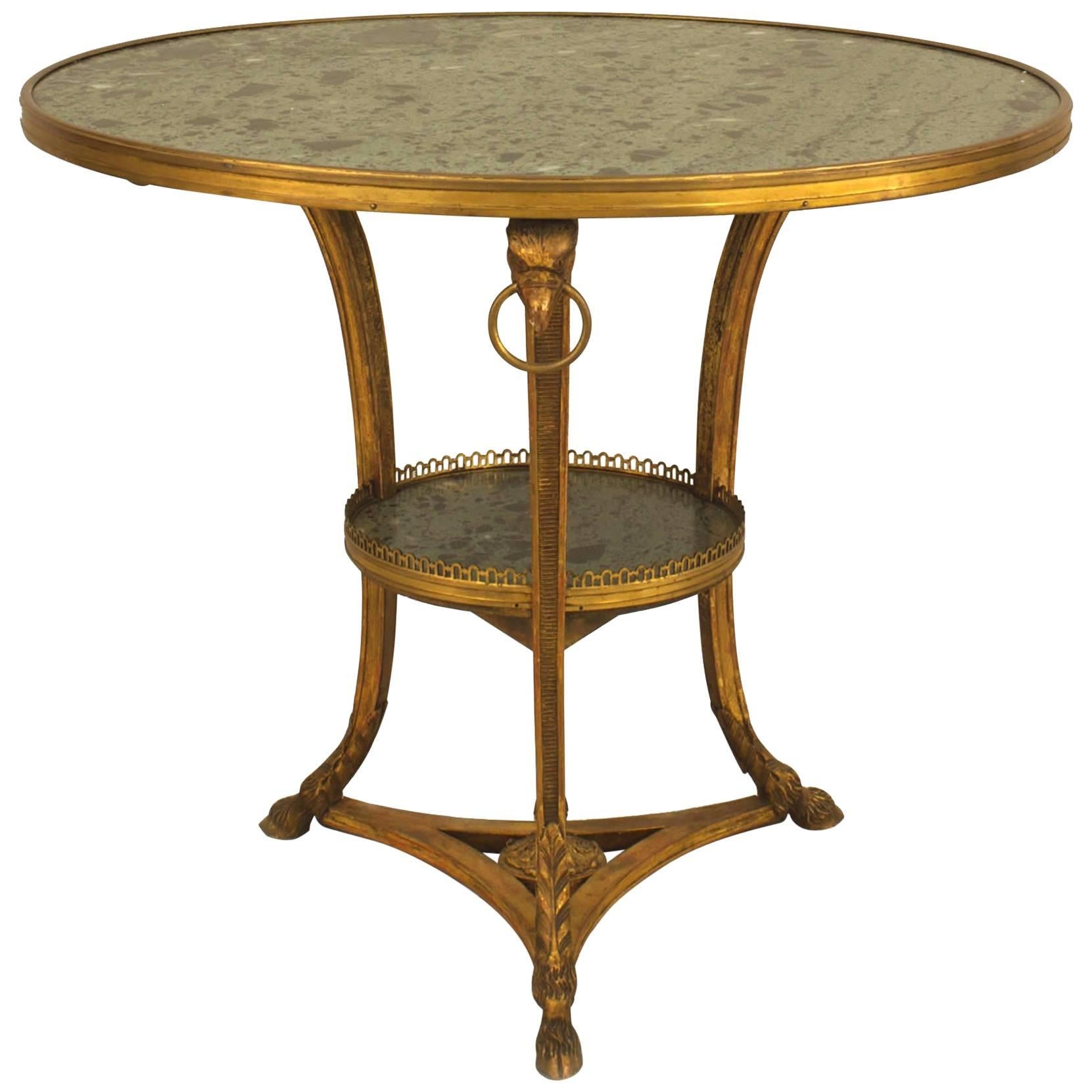 French Empire Gueridon Marble Table