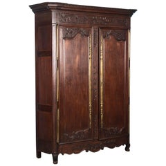 Antique 18th Century Carved French Oak Armoire