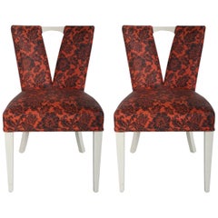 Paul Frankl paire de chaises de salle à manger d'appoint avec corset pour Johnson