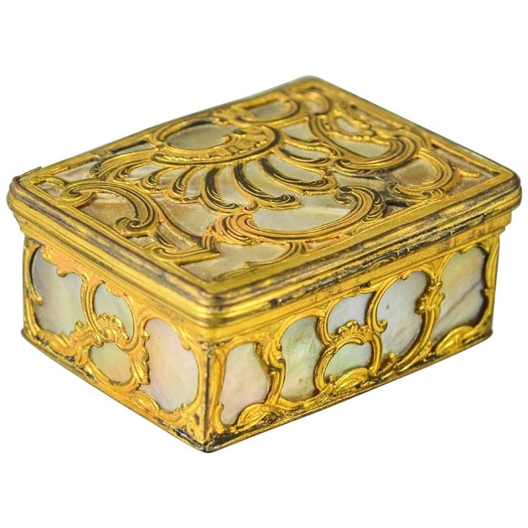 18th Century French Gilt Bronze and MotherofPearl Snuff Box at 1stDibs