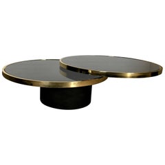 Design Institute of America Swivel Cocktail Table in Brass and Glass