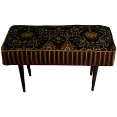 Elegant Black Midcentury Style Piano Bench