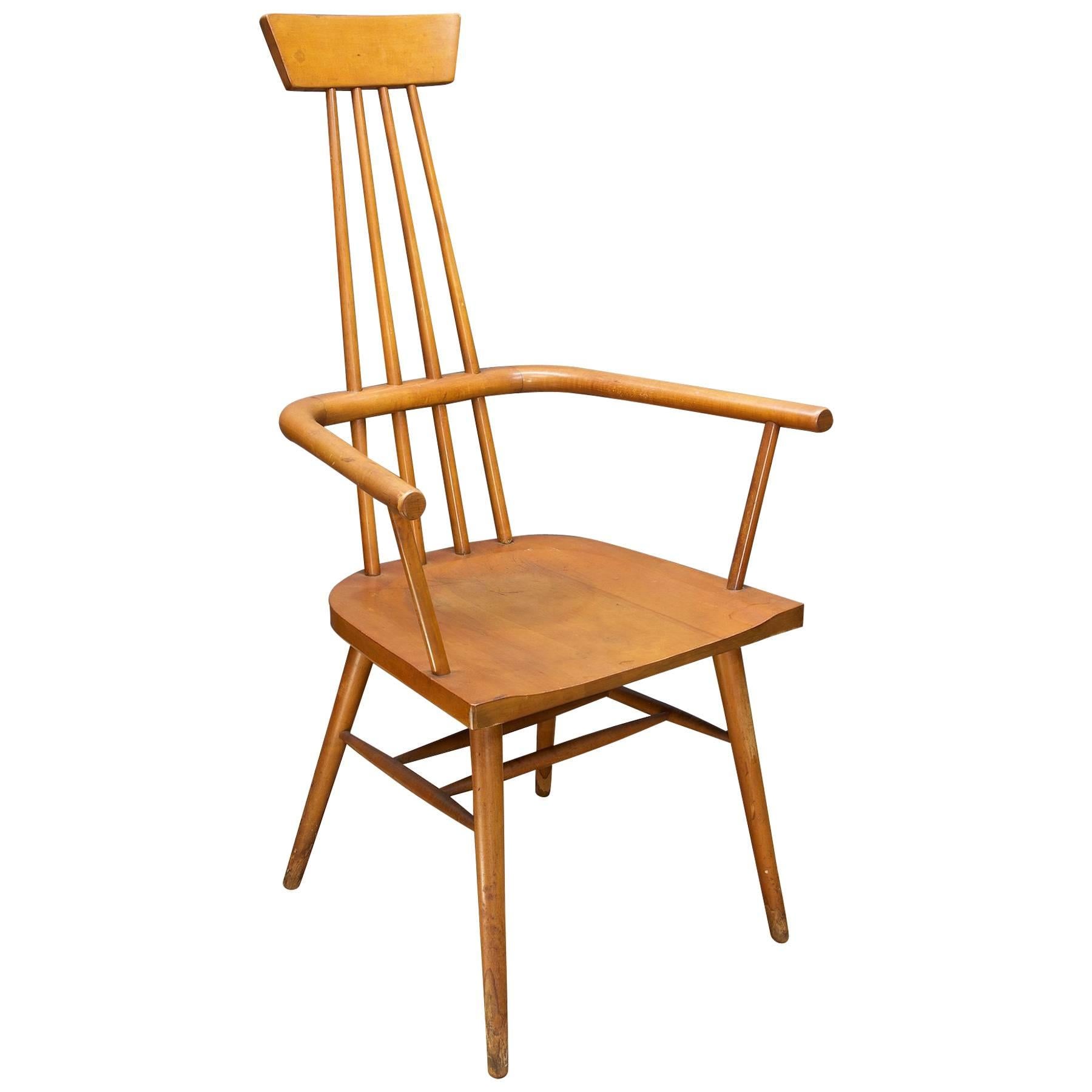 1950s Paul McCobb Dr. No Tall Windsor Chair Rustic Farmhouse Boho Abstract Chic For Sale