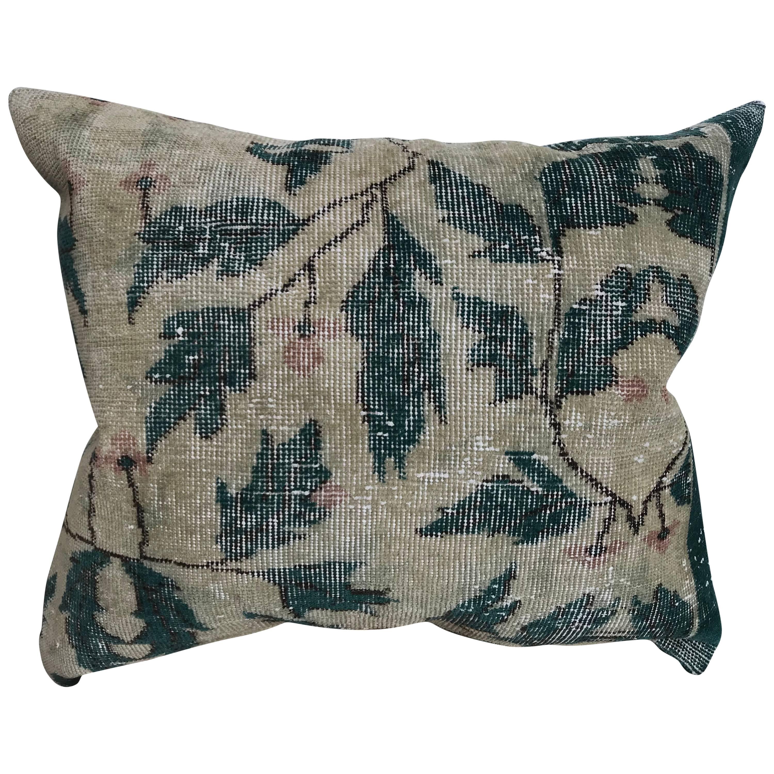 20th Century Turkish Rug Fragment Pillow For Sale
