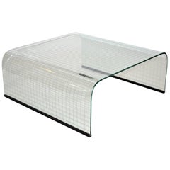 Coffee Table in Curved Plate Glass by Fiam