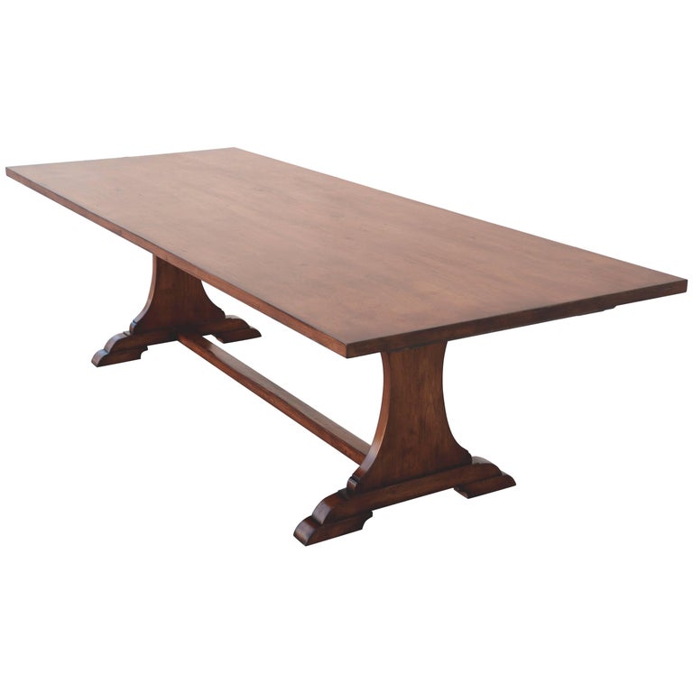 Custom Dining Table in Dry Aged Walnut with Extensions by Petersen Antiques For Sale at 1stDibs