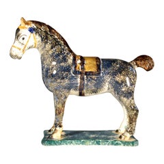 Newcastle Prattware Pottery Modelo de un caballo, St. Anthony's Pottery, Newcastle