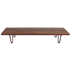 Edward Wormley for Dunbar Long John Bench or Coffee Table in Sap Walnut