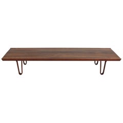 Edward Wormley for Dunbar Long John Bench or Coffee Table in Sap Walnut 