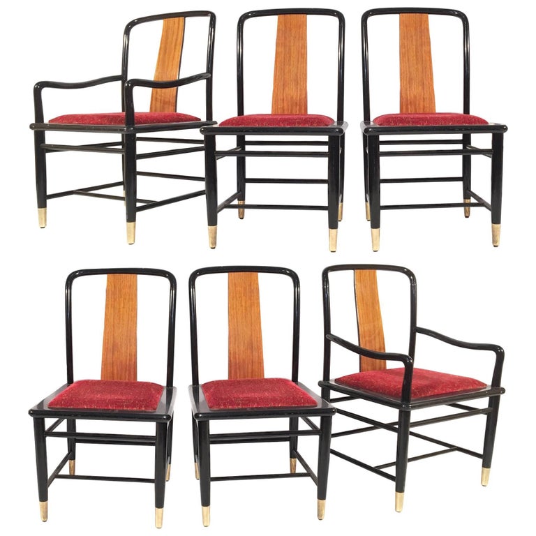 Henredon Asian Chinoiserie Elan Koa Wood Dining Chairs For Sale at 1stDibs