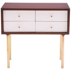 Harvey Probber Walnut Brass and Lacquered Chest