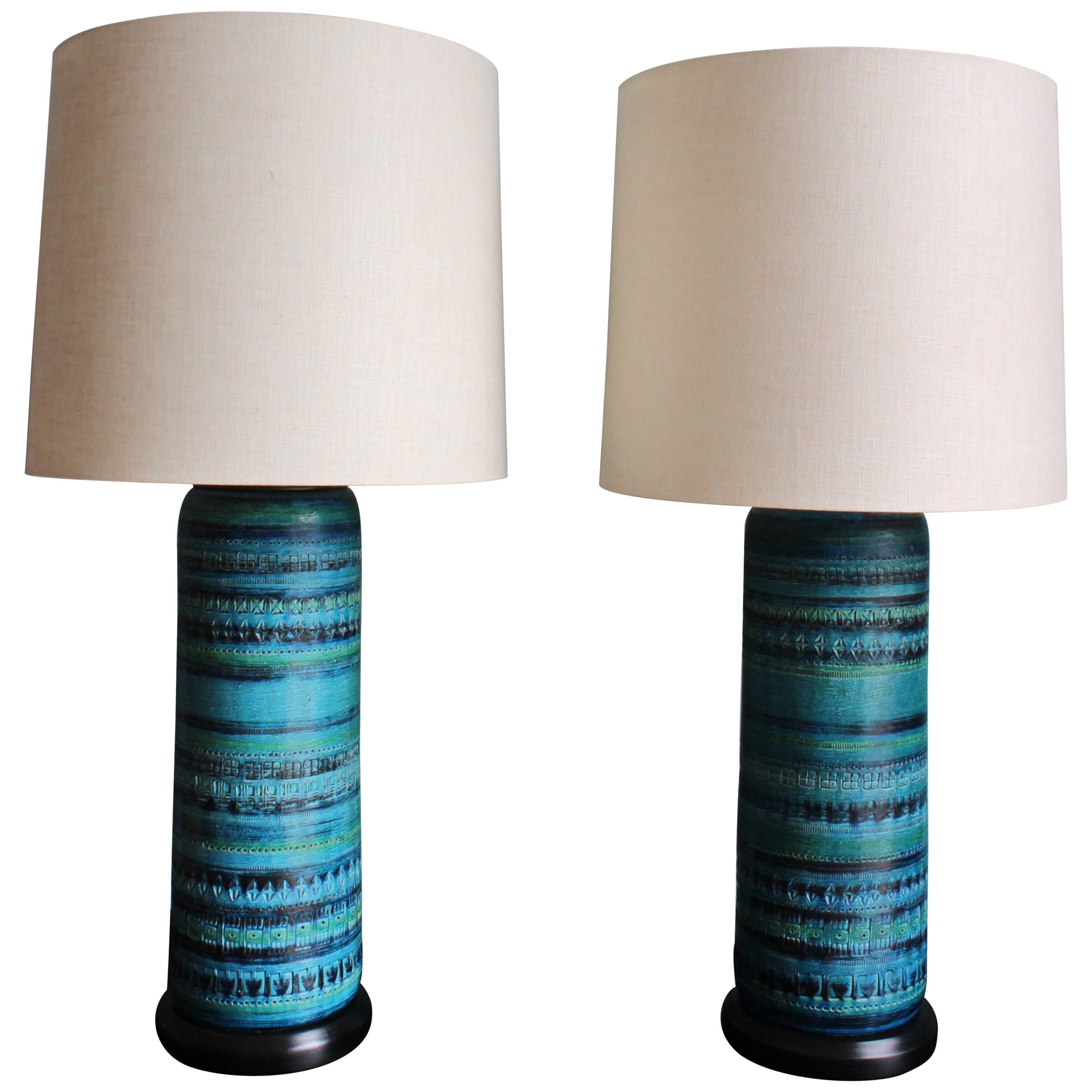 Pair of Lamps by Aldo Londi for Bitossi, Italy, 1960s