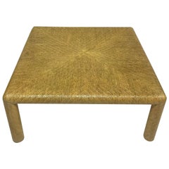 Grasscloth Wrapped Coffee Table, 20th Century