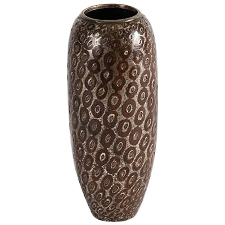 Jean Dunand, Small Conical Dinanderie Vase, France, 1913