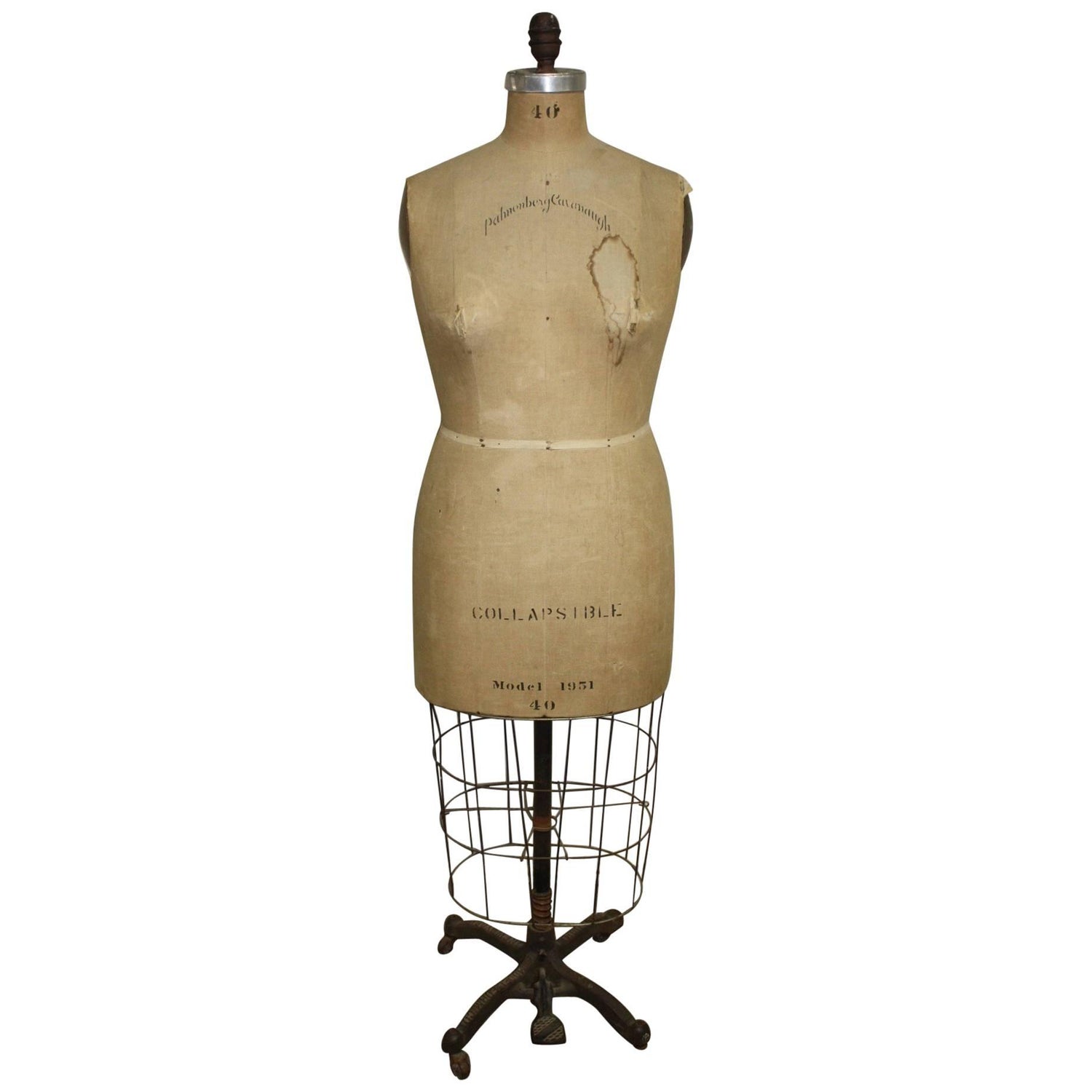 Vintage Dressmaker MANNEQUIN DRESS FORM Shelf Display Stand Torso Bust  Seamstress Table Top Decor Primitive Victorian Tape Measure Maker 