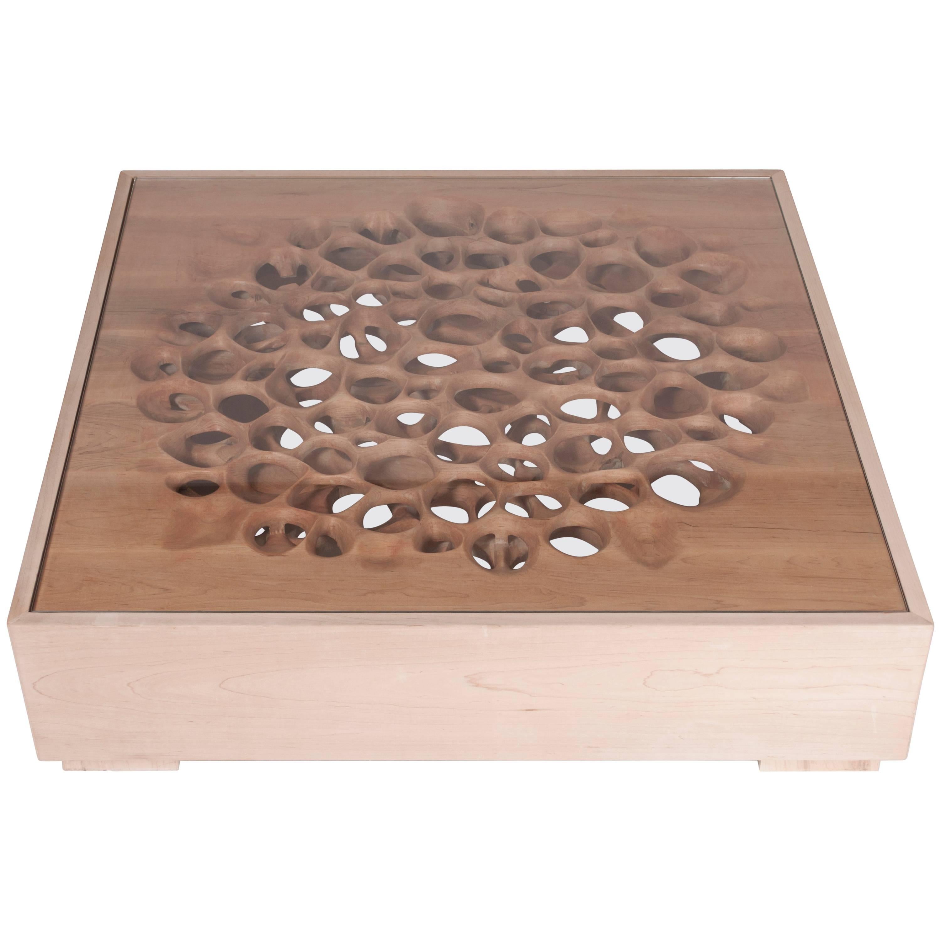 Amorph Loop Table, Rectangular Modern Coffee Table, Solid Wood