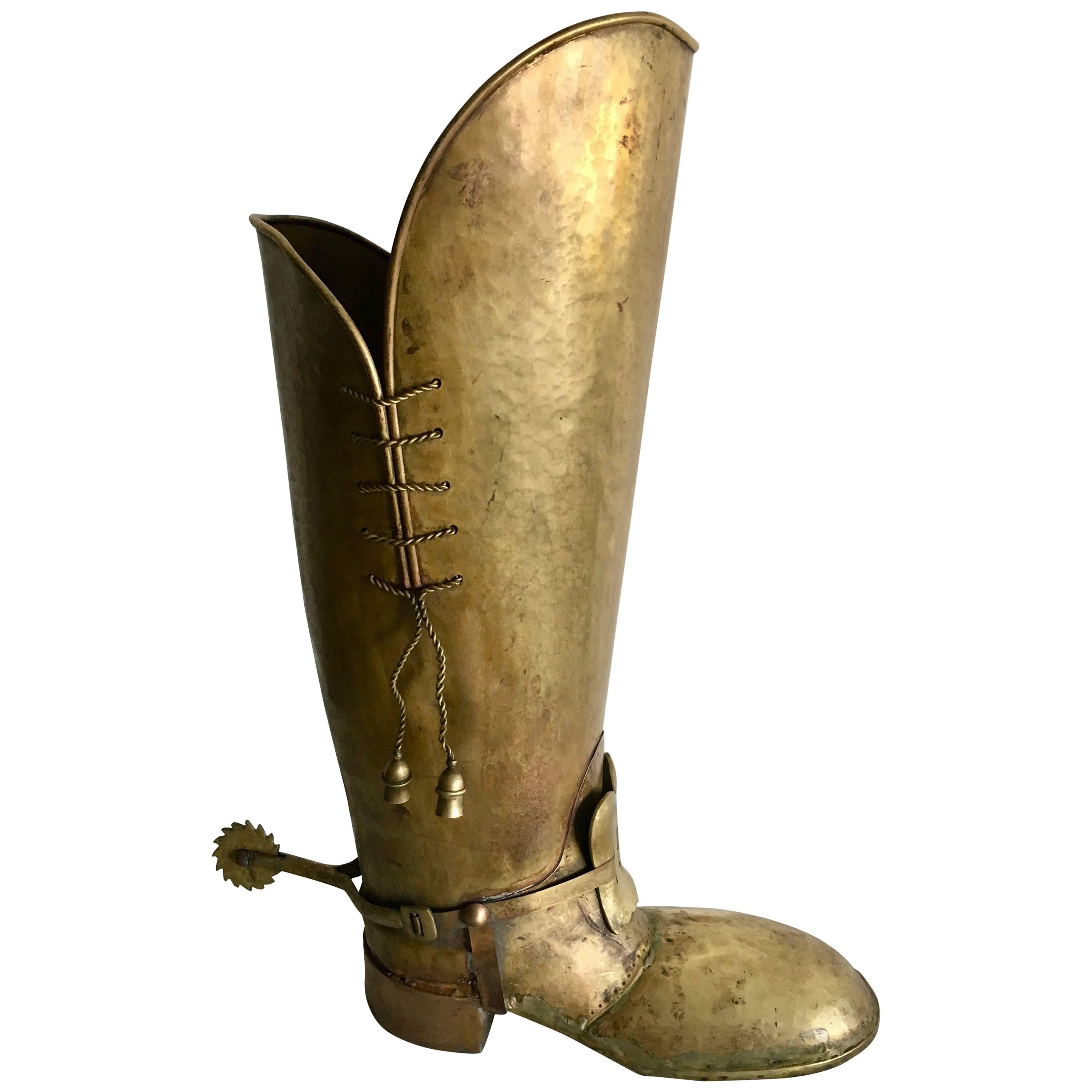Brass Lombard Boot Umbrella Stand