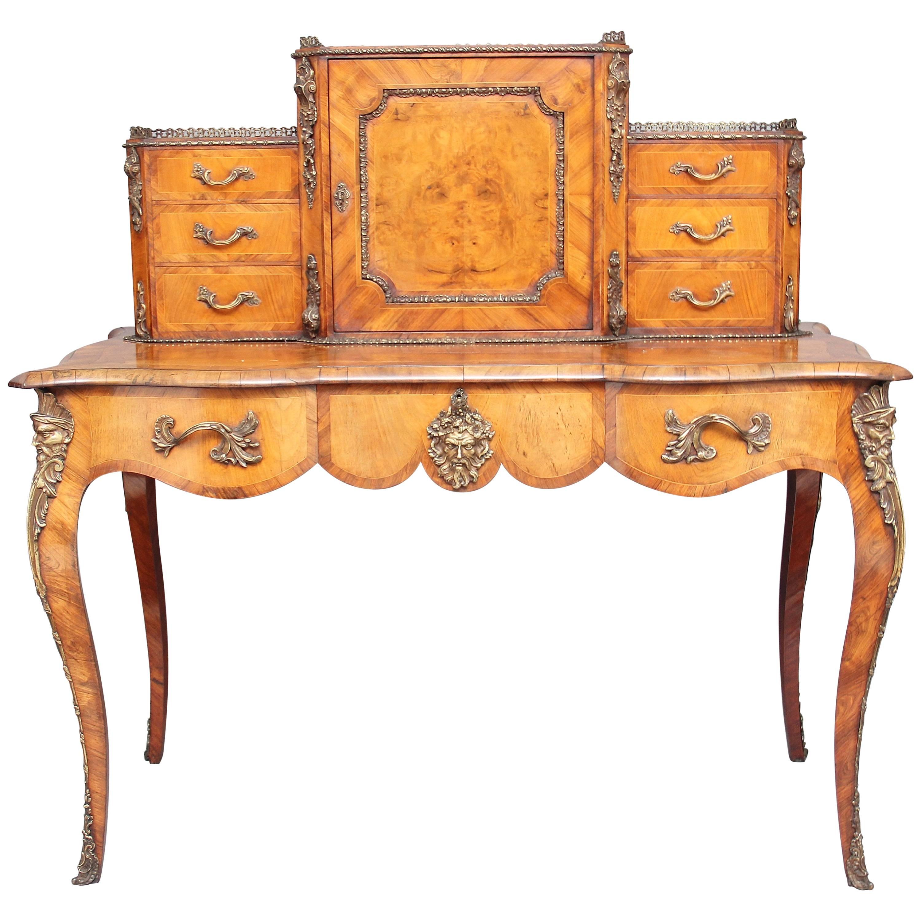 19th Century Walnut Bonheur Du Jour