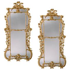 Pair of George III Carved Giltwood Mirrors