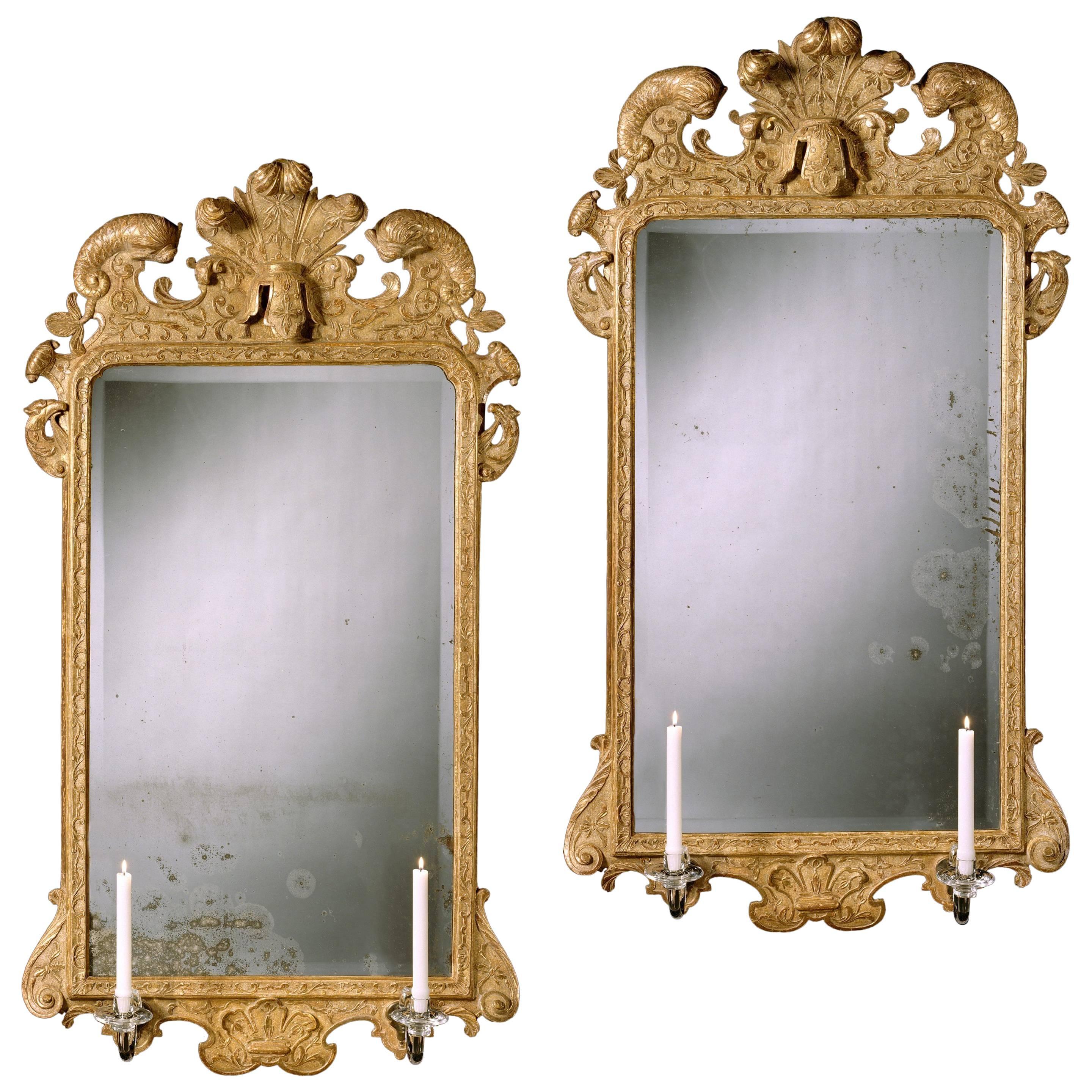 Pair of George I Gesso Mirrors For Sale