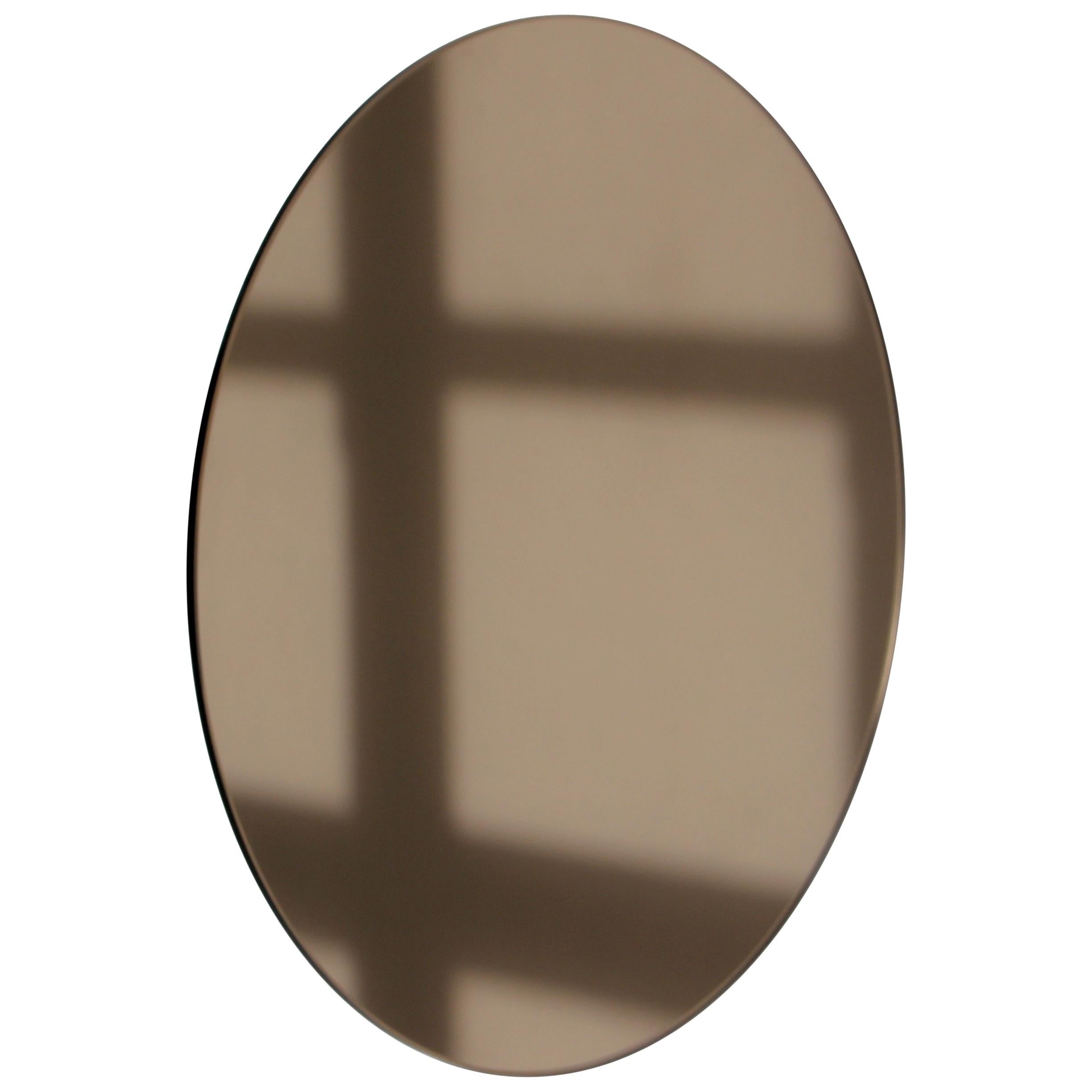 Orbis Bronze Tinted Circular Bespoke Minimalist Frameless Mirror - Regular