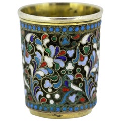 Antique Russian Silver and Enamel Shot Glass Possibly, Nikolai Pavlovich Pavlov