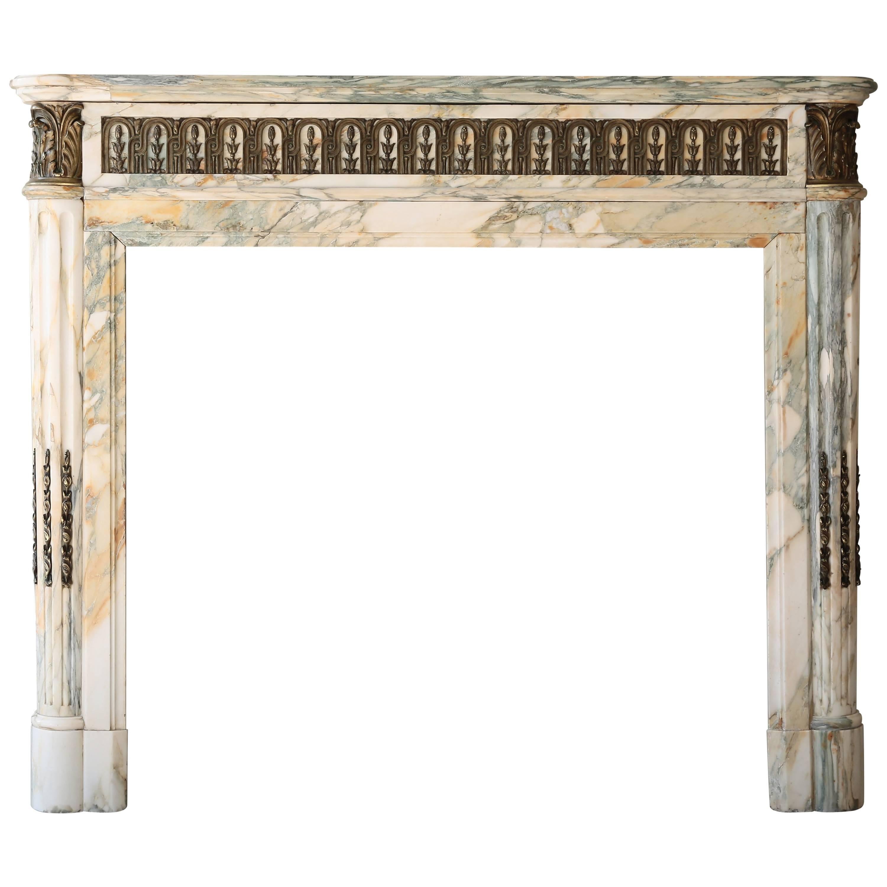 Unique Antique Fireplace of Marble from the 19th Century