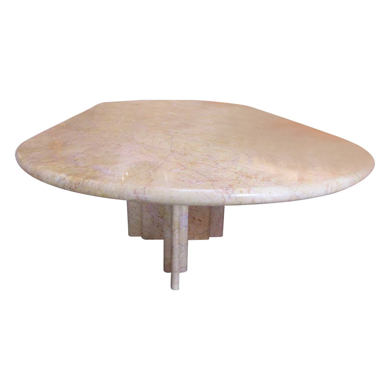 Sculptural Rosso Marble Table Attributed to Gae Aulenti For Sale