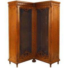 Antique French Victorian Walnut Corner Cabinet